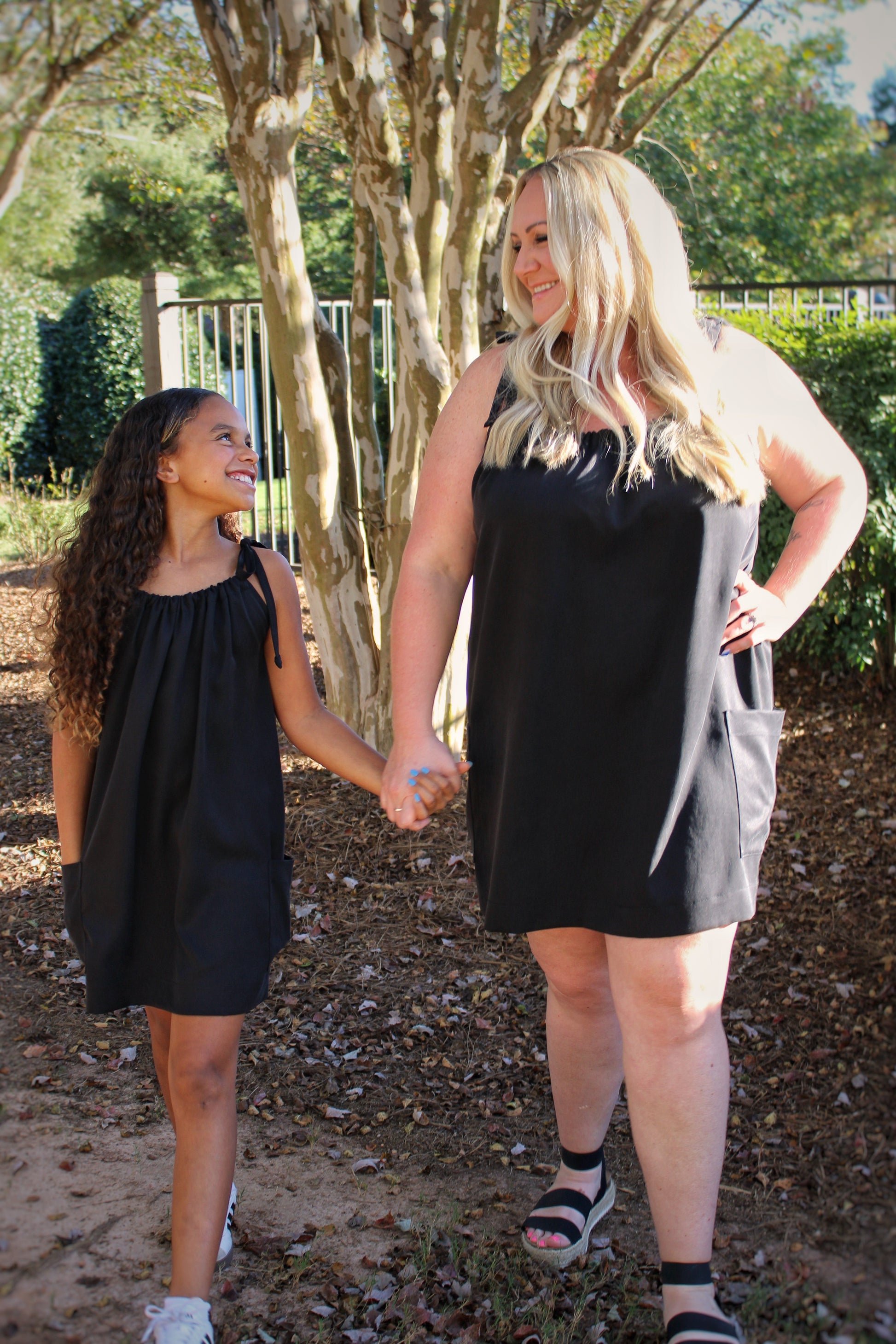 black mommy and me dresses Elegant Black Babydoll Mommy & Me Set